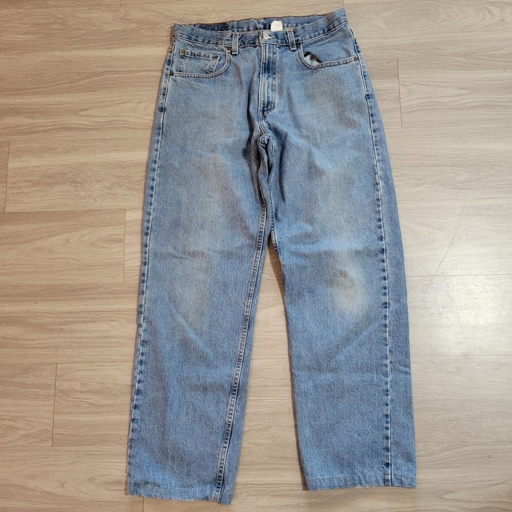 Levis 569 Loose Straight Leg Jeans Mens 34x36(34X33) Light Wash Blue Vintage USA